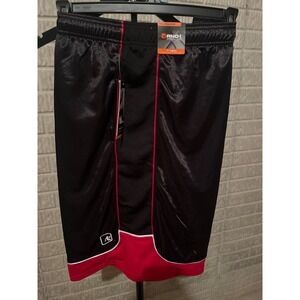 AND1 Basketball Shorts Black Red Mens 3XL 3X 11 Inch Inseam Athletic Gym